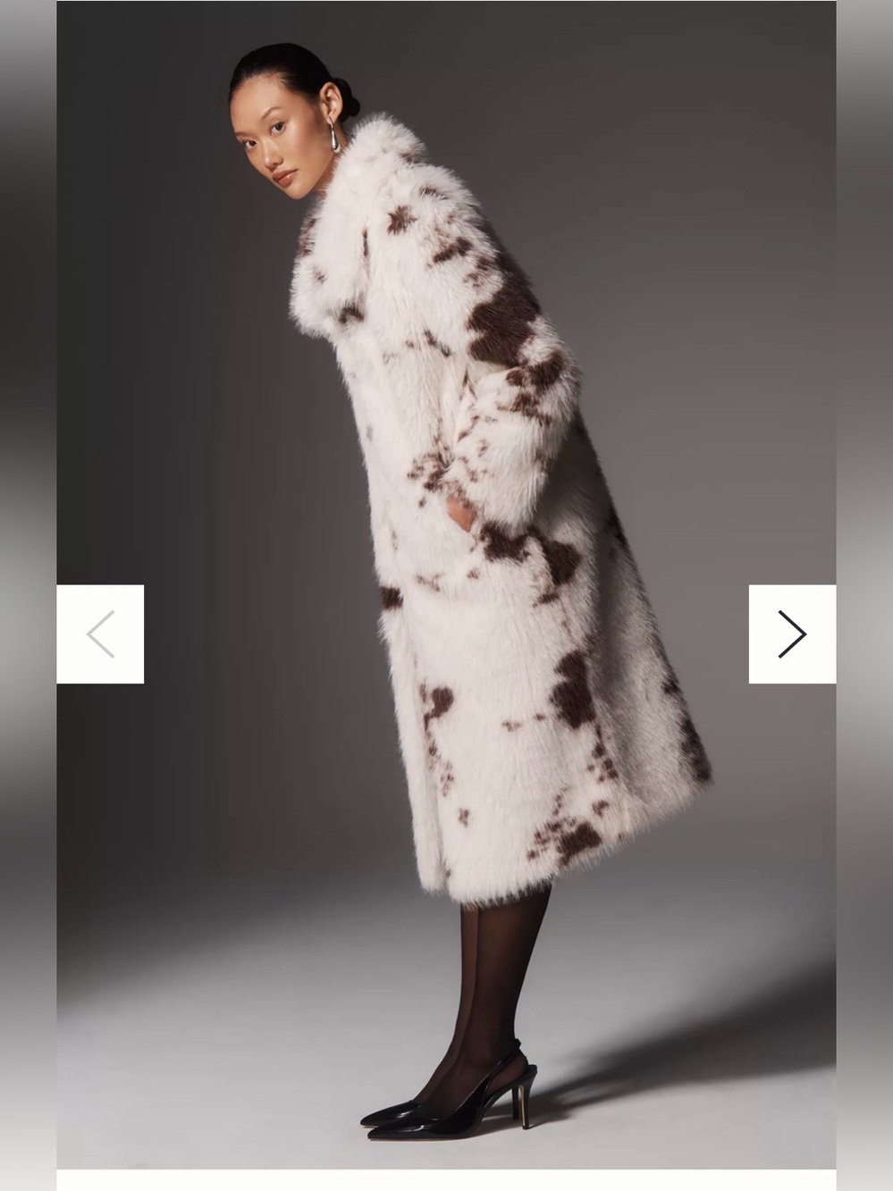 NWT NVLT Anthropologie Faux Fur Coat Cow print *SOLD OUT”